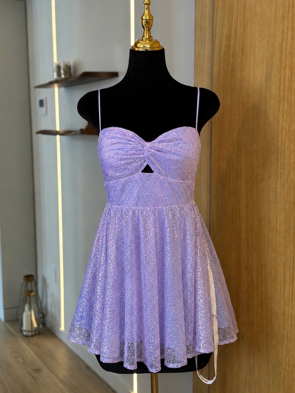 Lucy in the Sky Lilac Sequin Babydoll Mini Dress | Fairycore Muse